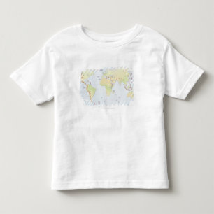 World map showing sites of volcanic activity toddler t-shirt
