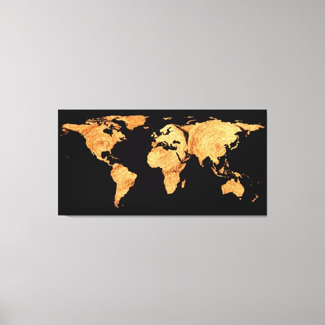 World Map Silhouette - Bales of Hay Canvas Print (Front)