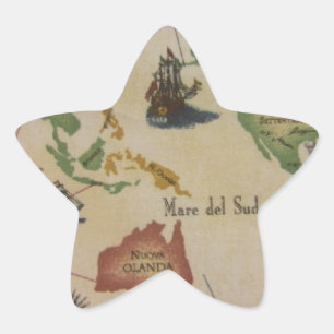 World Map Star Sticker