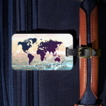 World Map Template luggage tag
