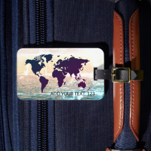 World Map Template luggage tag