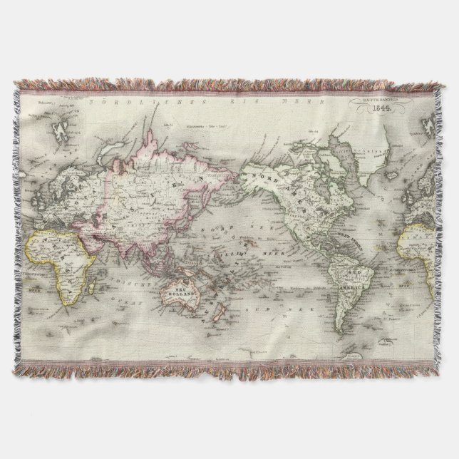 World Map Throw Blanket (Front)