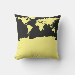 World Map Throw Pillow