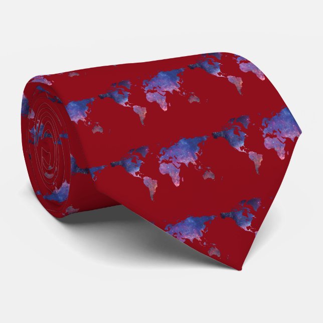 World Map Tie (Rolled)