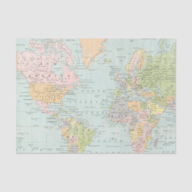 World Map Tissue Paper (Front)