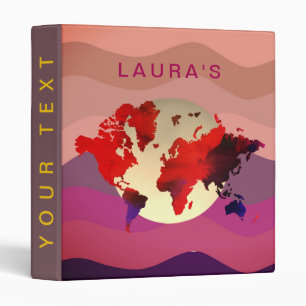 World Map Travel Adventure Watercolor landscape Binder