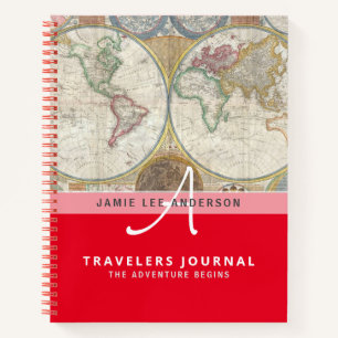 World Map Travel Retirement Bucket List Gift Dad   Notebook