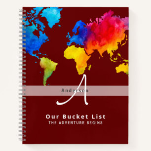 World Map Travel Retirement Bucket List Gift Dad   Notebook