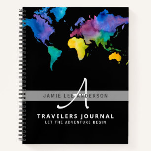 World Map Travel Retirement Bucket List Gift Dad Notebook