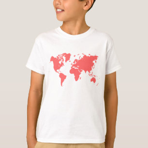 World Map - Tropical Pink T-Shirt