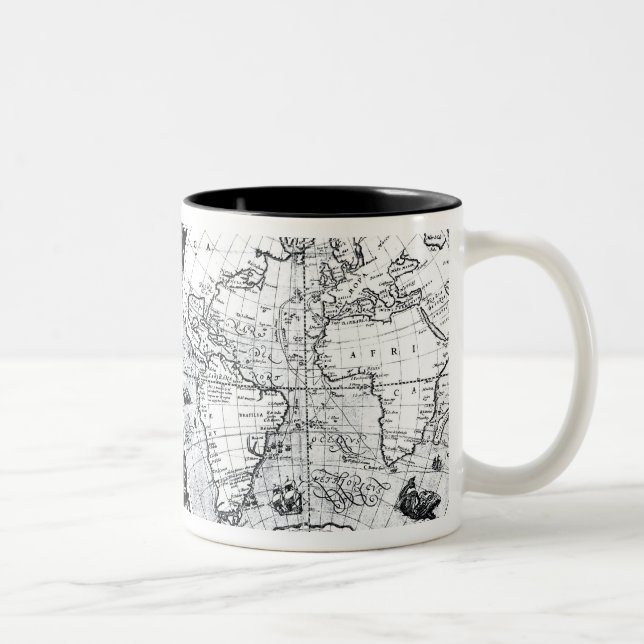 World map Two-Tone coffee mug (Right)