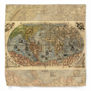 World Map Vintage Historical Atlas Bandana