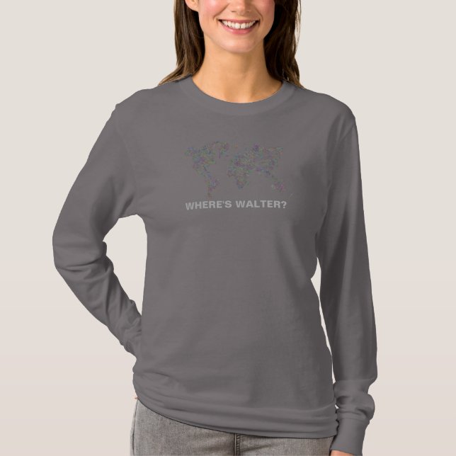 WORLD MAP, WHERE'S WALTER? Personalize, Woman's T-Shirt (Front)