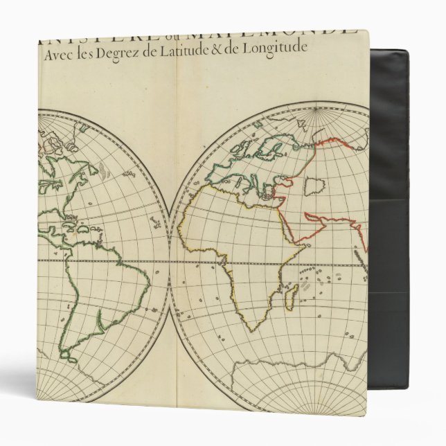 World Map with Latitude and Longititude Binder (Front/Inside)
