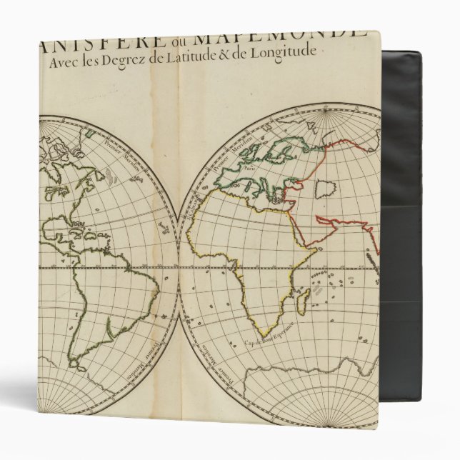 World Map with Latitude and Longititude Binder (Front/Inside)