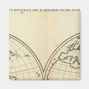 World Map with Latitude and Longititude Magnet