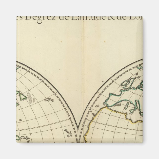 World Map with Latitude and Longititude Magnet (Front)