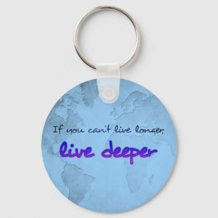 World map with quote keychain