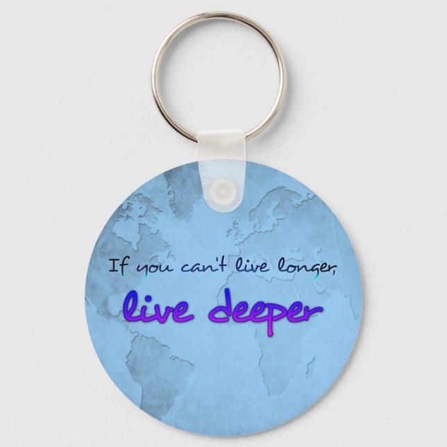 World map with quote keychain (Front)
