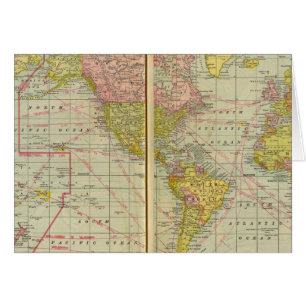 World map with shipping lanes