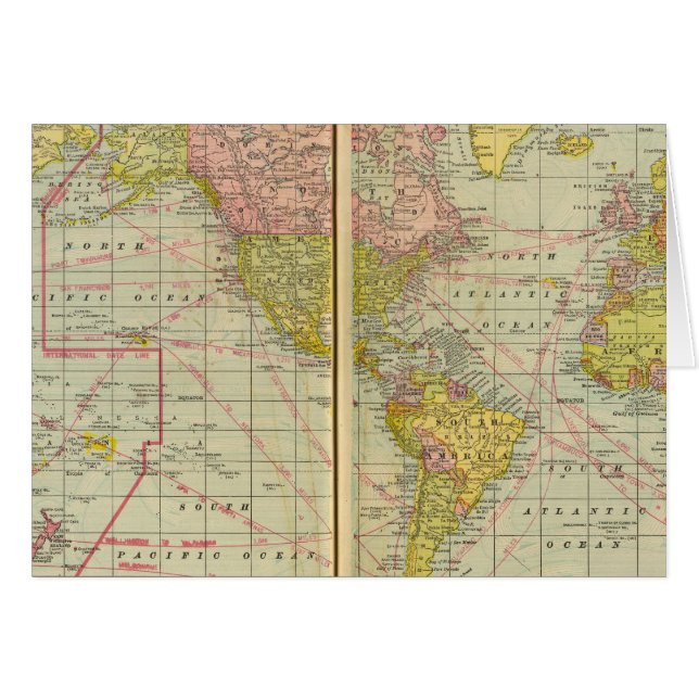 World map with shipping lanes (Front Horizontal)
