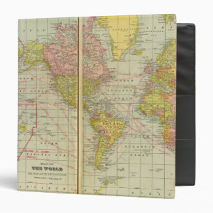World map with shipping lanes binder