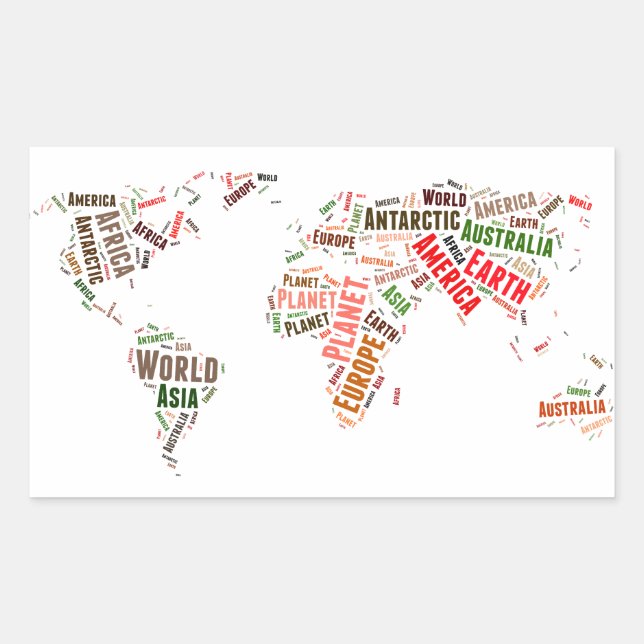World map words cloud sticker (Front)
