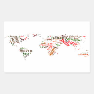 World map words cloud sticker