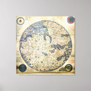 World Map Worldmap Venetian monk Fra Mauro Canvas Print