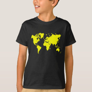 World Map - Yellow T-Shirt