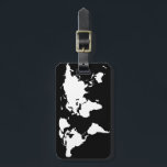 world maps ~ customizable colour luggage tag<br><div class="desc">A graphic black world map,  where you can add colour in the continents</div>