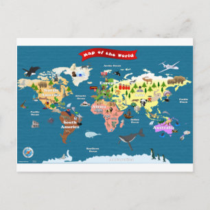 World Maps For Kids Postcard
