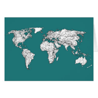 World maps in turquoise