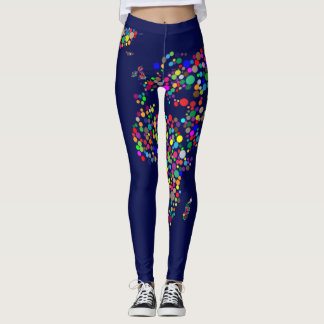 World Maps polkas Leggings