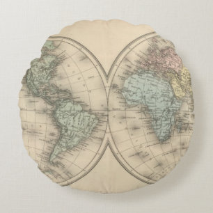 World maps round pillow