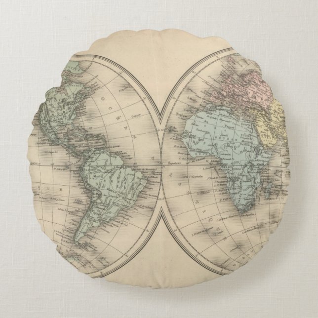 World maps round pillow (Front)
