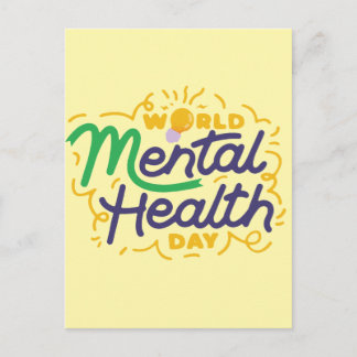 World Mental Health Day Inspirational Typography Postcard