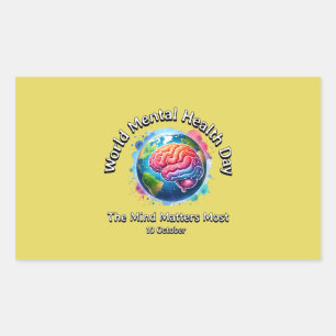 World Mental Health Day. The Mind Matters Most. Sticker
