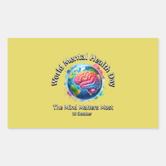 World Mental Health Day. The Mind Matters Most. Sticker