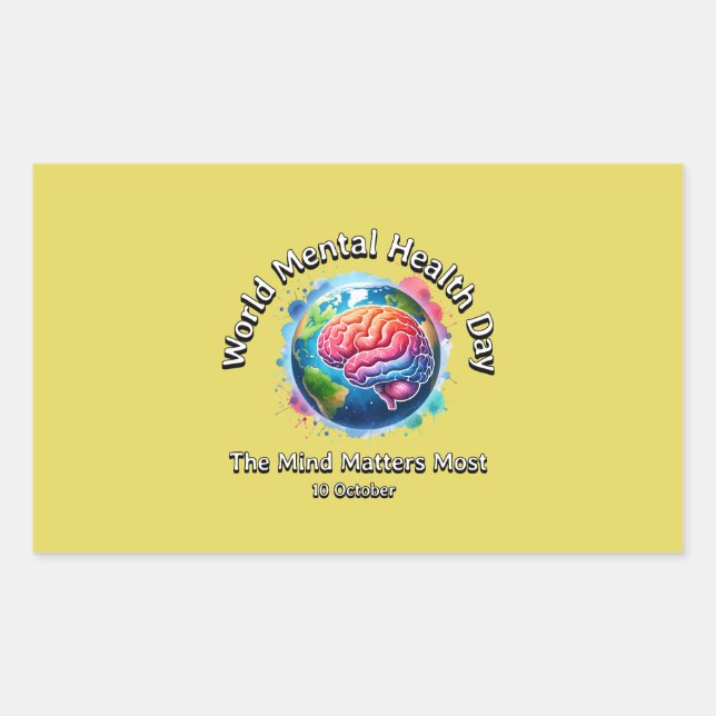 World Mental Health Day. The Mind Matters Most.  Sticker (Front)