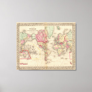 World Mercator proj Map by Mitchell Canvas Print