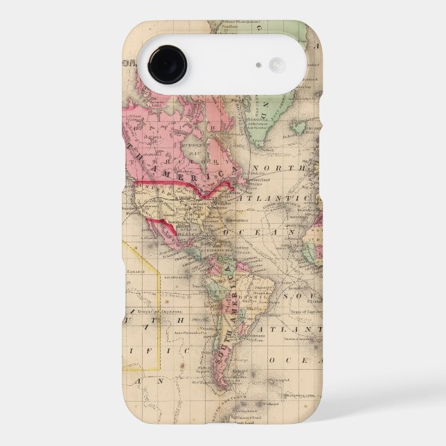 World Mercator proj Map by Mitchell Case-Mate iPhone Case (Back)