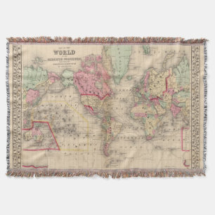 World Mercator proj Map by Mitchell Throw Blanket