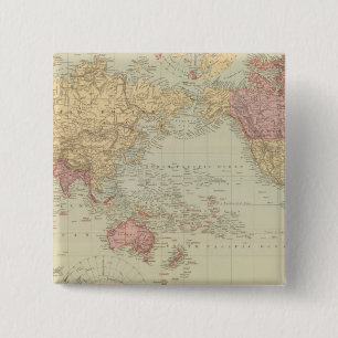 World Mercator's projection 2 Inch Square Button