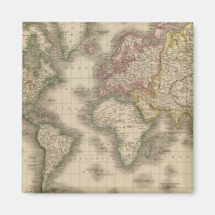 World, Mercator's Projection 2 Magnet