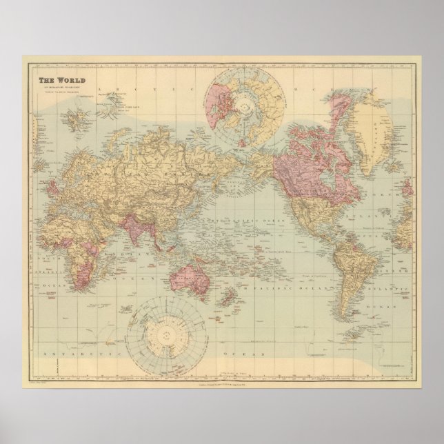 World Mercator's projection Poster (Front)