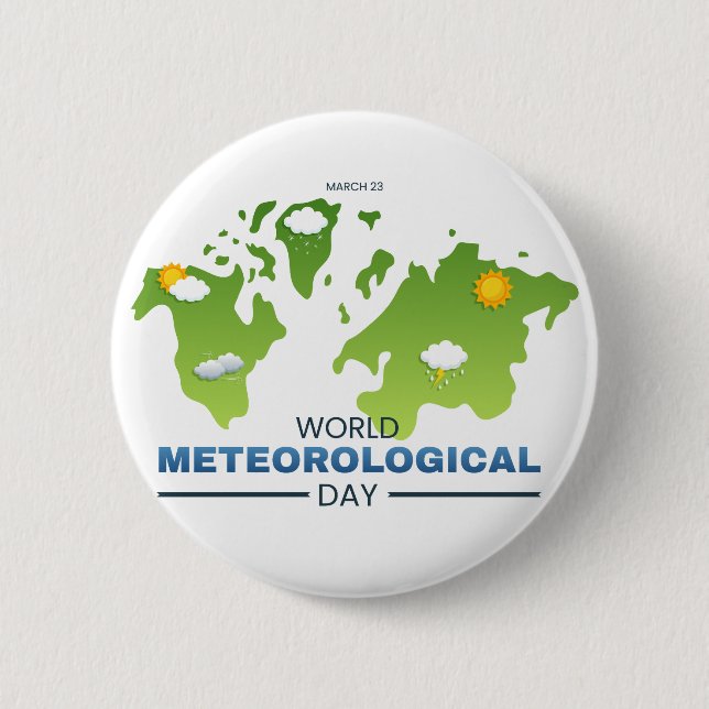 World Meteorological Day 2 Inch Round Button (Front)