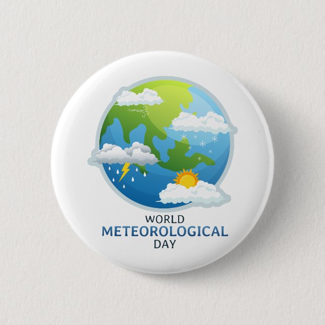 World Meteorological Day 2 Inch Round Button (Front)