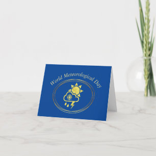 World Meteorological Day Gold Weather Icon Card