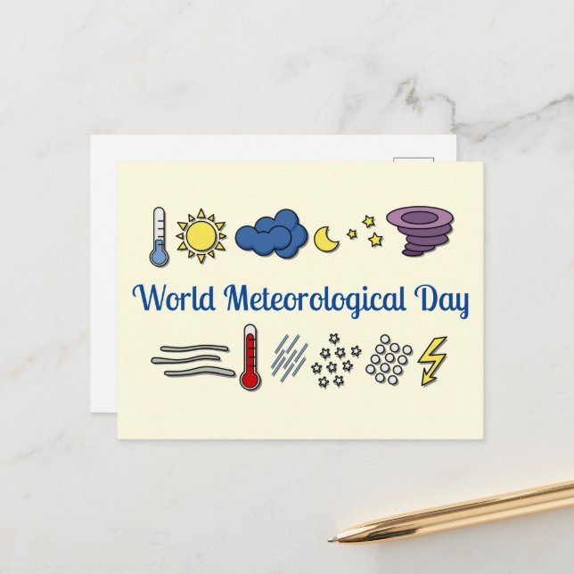 World Meteorological Day Postcard (Front/Back In Situ)